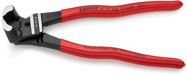 Knipex bultsax med hög växelförstärkning, svart atramenterad, plastbelagda handtag 200 mm