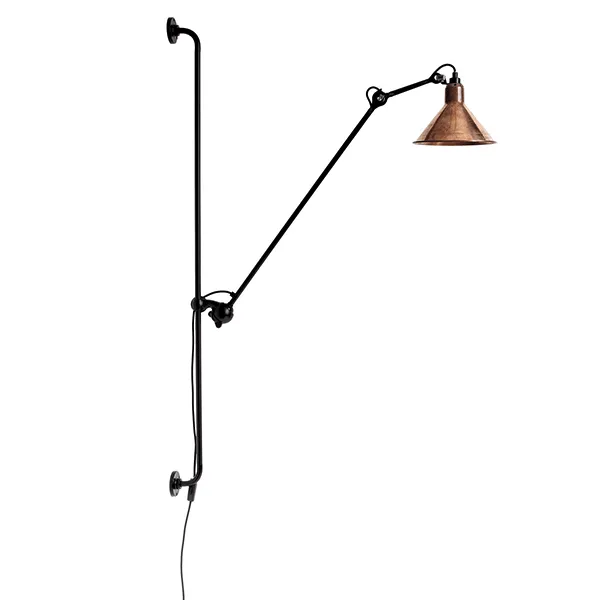 Lampe Gras N214 Vägglampa Matt Svart/Rå Koppar